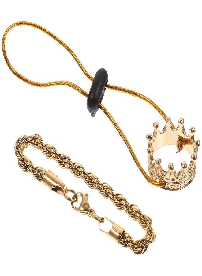 BCOATH Reptile Crown Hat and Necklace Set for Small Pets - Lightweight Costume Accessory for Lizards Bearded Dragons Festival Photo Props - Image 1